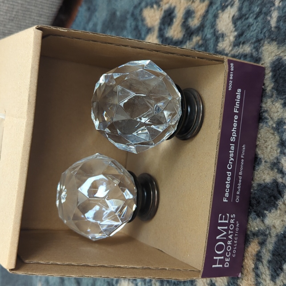 Faceted Crystal Sphere Finials
